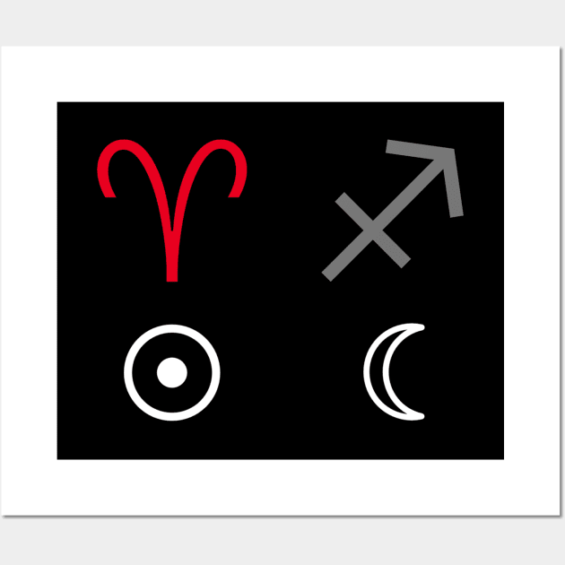 Aries Sun Sagittarius Moon Zodiac Sign Wall Art by Horosclothes